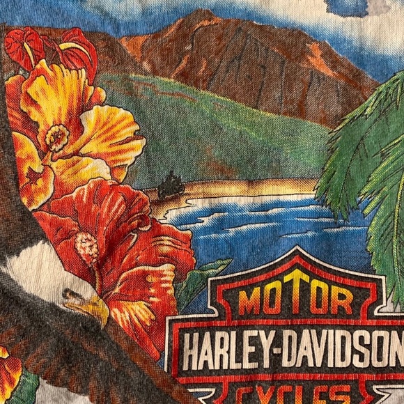 Vintage Harley Davidson Shirt / Eagle Hawaii Tee Shirt Large L Y2K - Picture 8 of 15